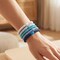 Wrapables Braided Elastic Hair Ties for Women, No Damage Hairbands for Thick Ponytails (15pcs), Blues